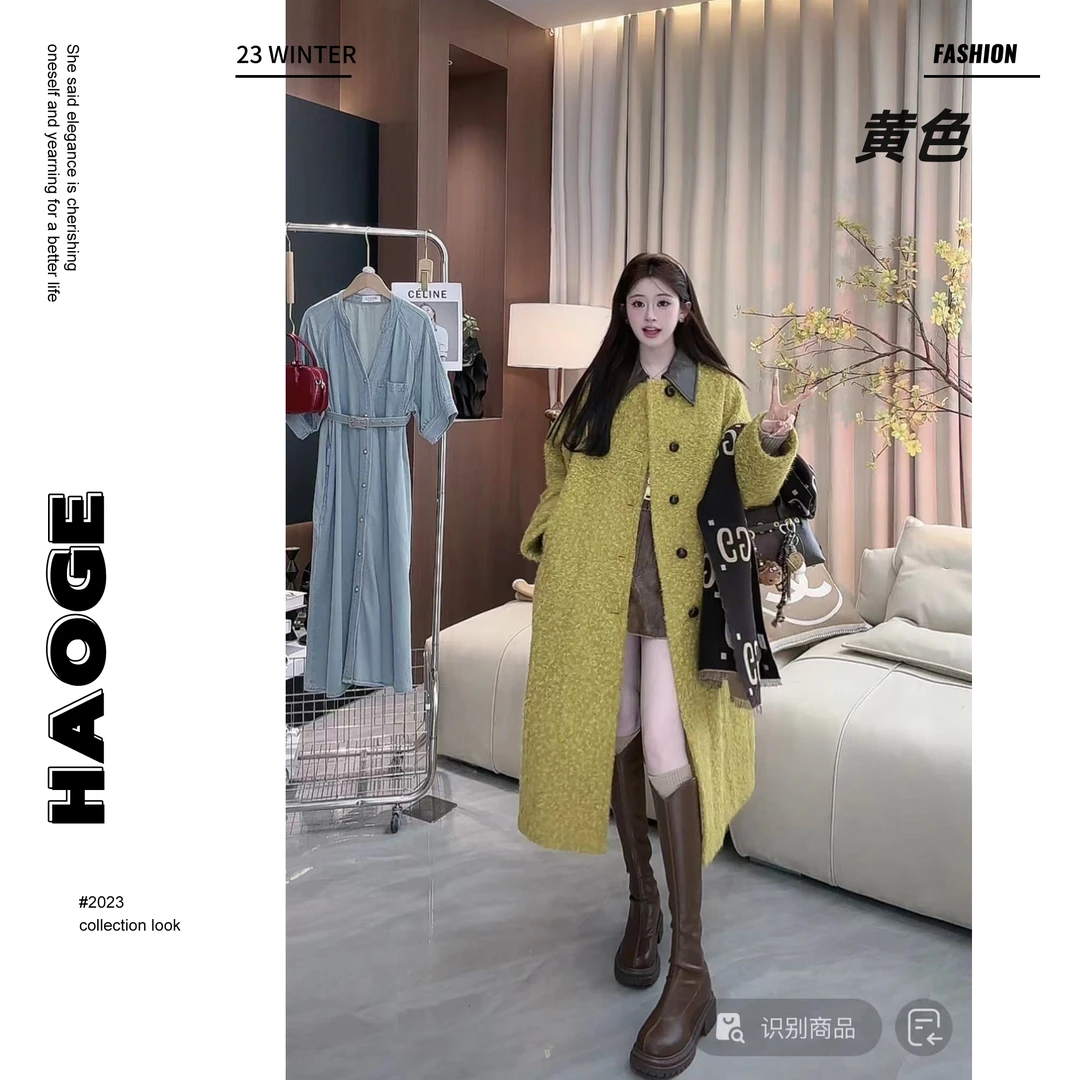 欣儿优选●曼德拉大衣Q4WT1285A时尚休闲经典直筒型温暖棕色大衣