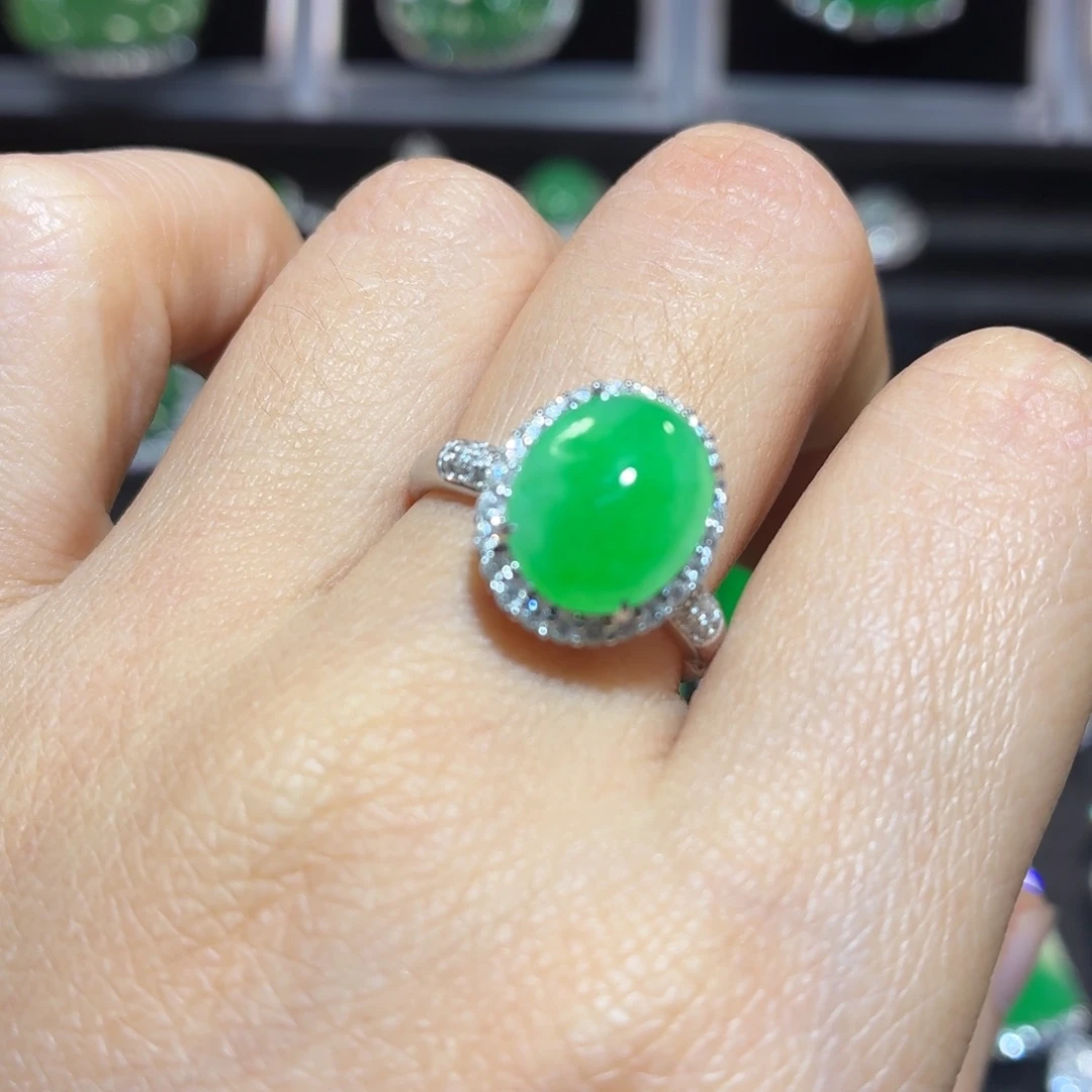 翡翠18K金镶嵌吊坠(不含链)翡翠