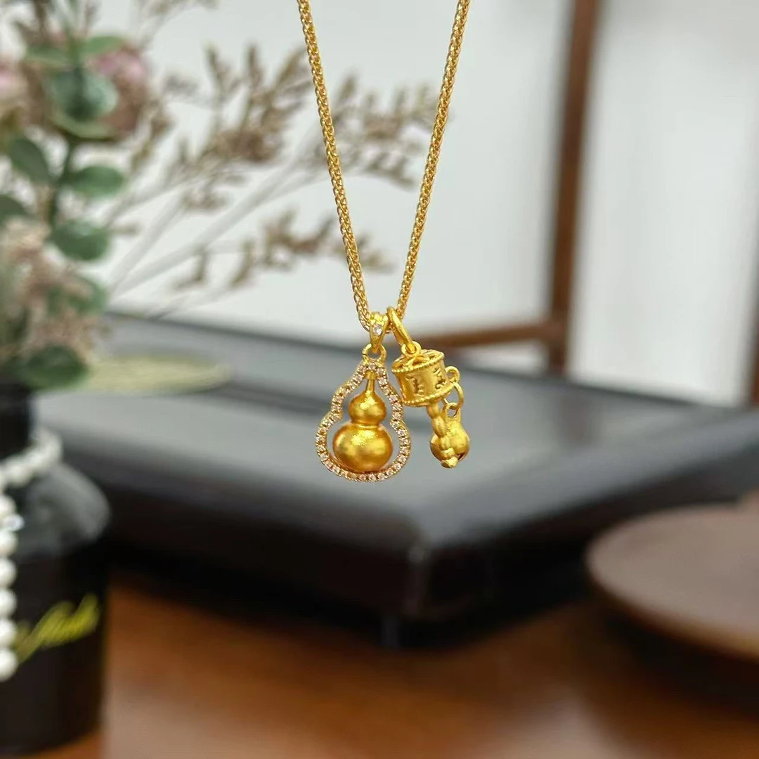 【清货专属链接】XL3844 点钻葫芦拨浪鼓项链