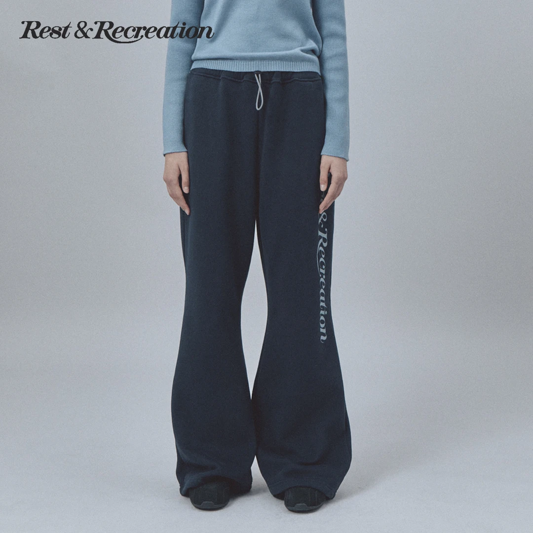 RestandRecreation官方喇叭运动长裤RR秋季抽绳垂感阔腿裤男女