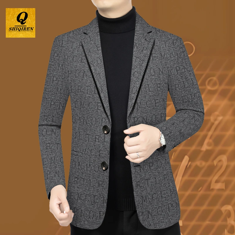 【休闲西服】SQR男士西服外套中年百搭修身款西服上装休闲西装单件