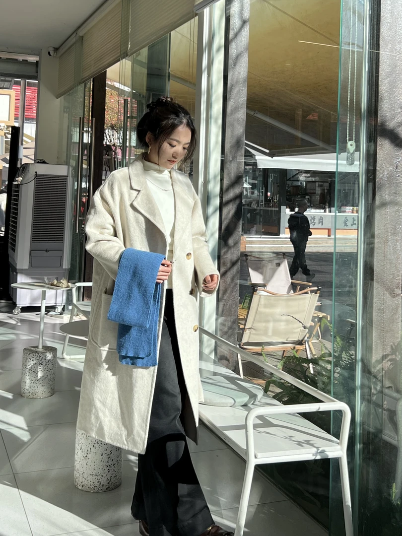 【8503】气质秋冬韩版时尚百搭中长款羊毛大衣