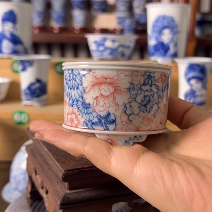 墨奈手工手绘陶瓷花盆