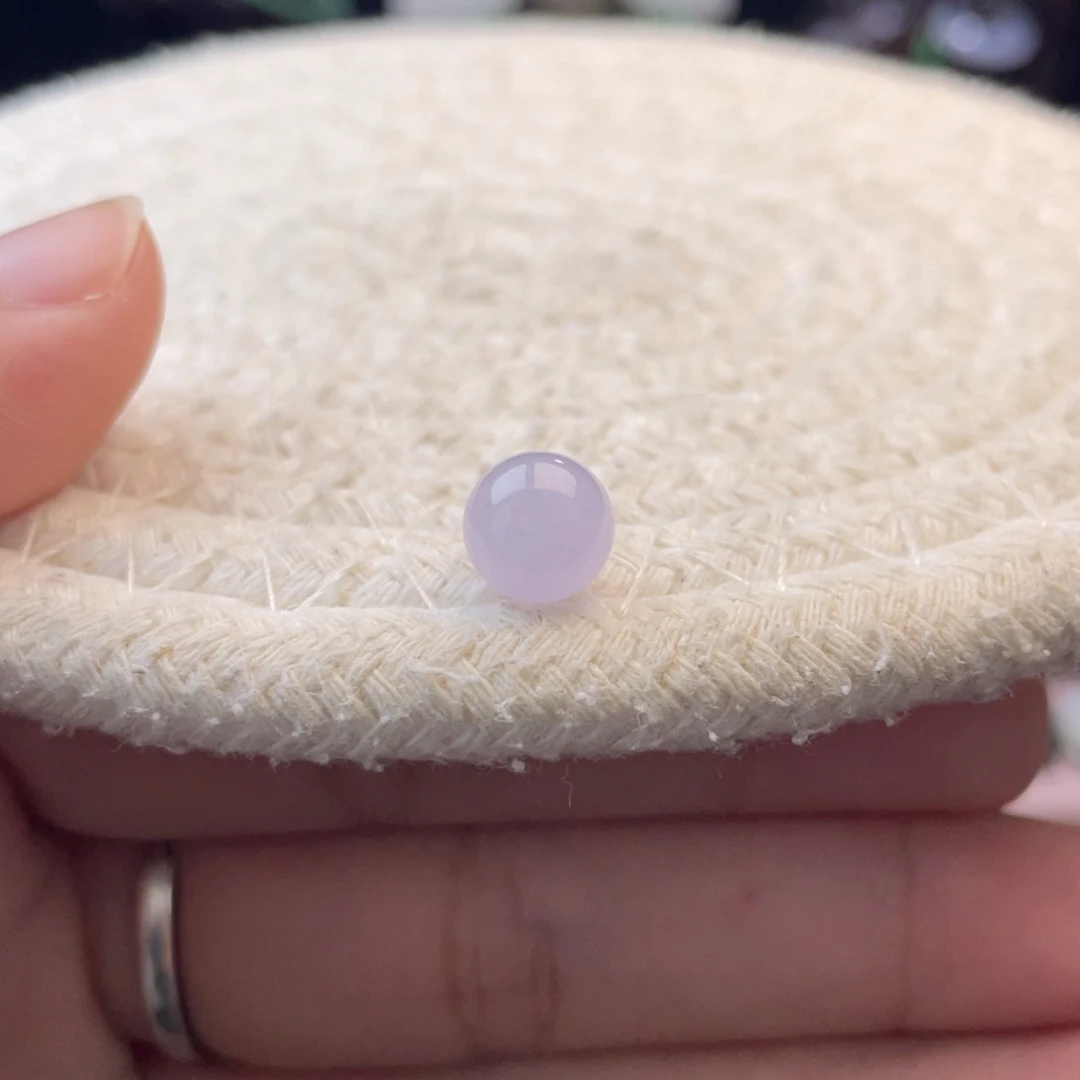 散珠翡翠特色粉紫圆珠卡8mm