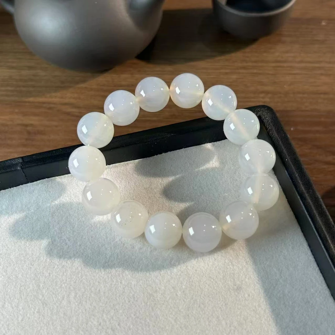 【睿泽赏宝】白玛瑙圆珠手串多样性发一13mm XZC8093