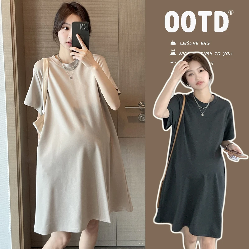 孕妇连衣裙宽松洋气休闲中长款连衣裙棉优质面料