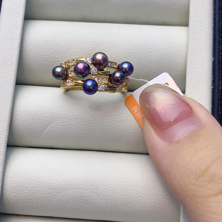 戒指淡水珍珠银S925镶嵌w1