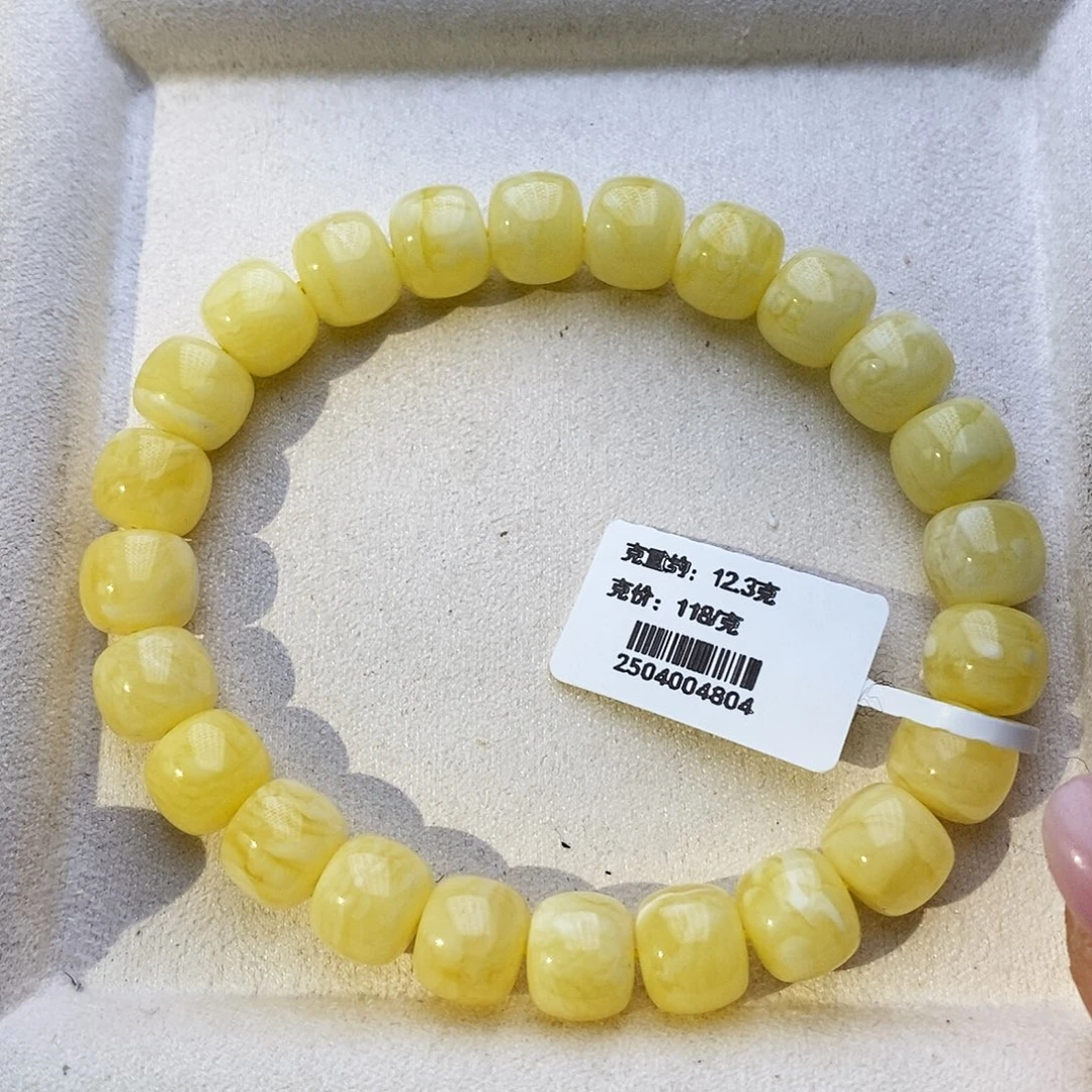 蜜蜡未镶嵌手串俄料虎皮妖花9+老型单圈