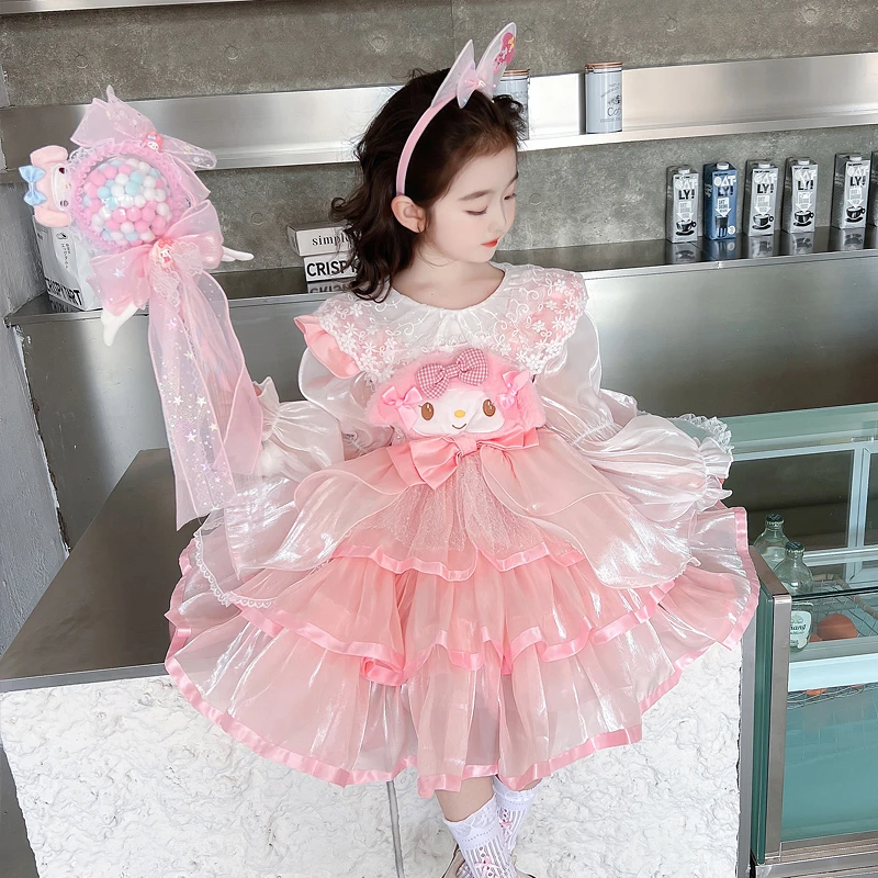 女童美乐蒂连衣裙春秋2025新款洋气儿童洛丽塔公主裙宝宝生日礼服