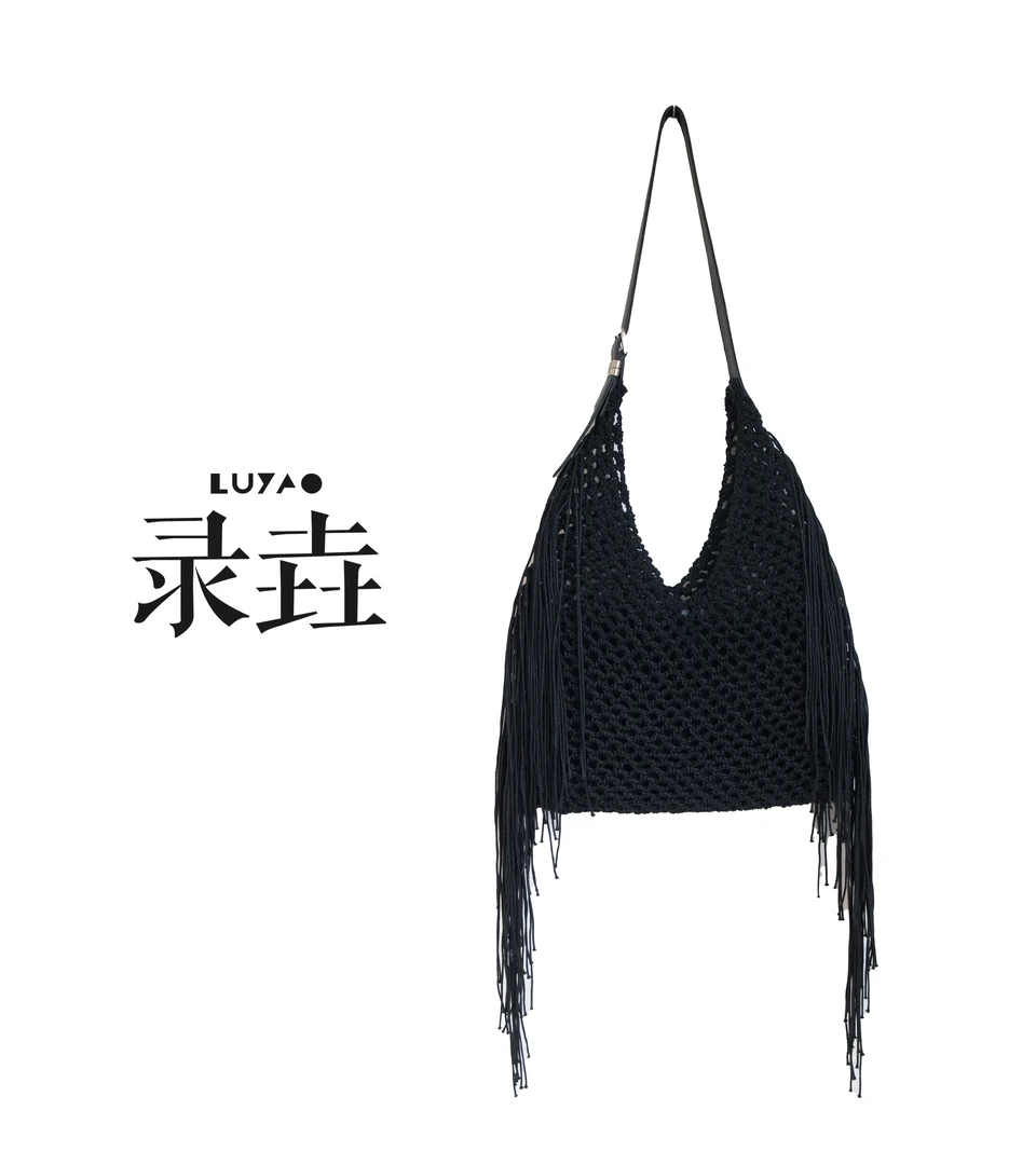 【LUYAO.录垚原创】“伊莎贝拉”-流苏编织包包（长42*宽38）带子全皮