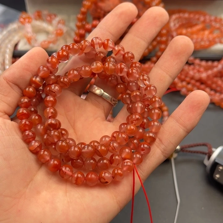 火***面南红玛瑙未镶嵌多样性发货默认微瑕称7mm54克