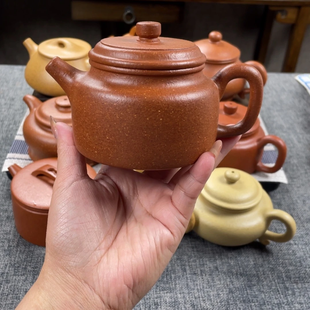 紫砂茶壶红降坡德钟全手30目220