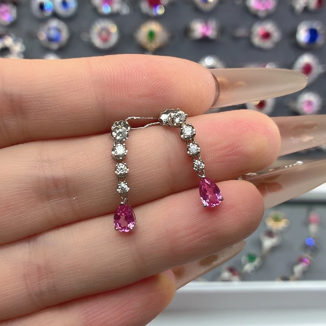 925银培育帕帕拉恰色粉蓝宝