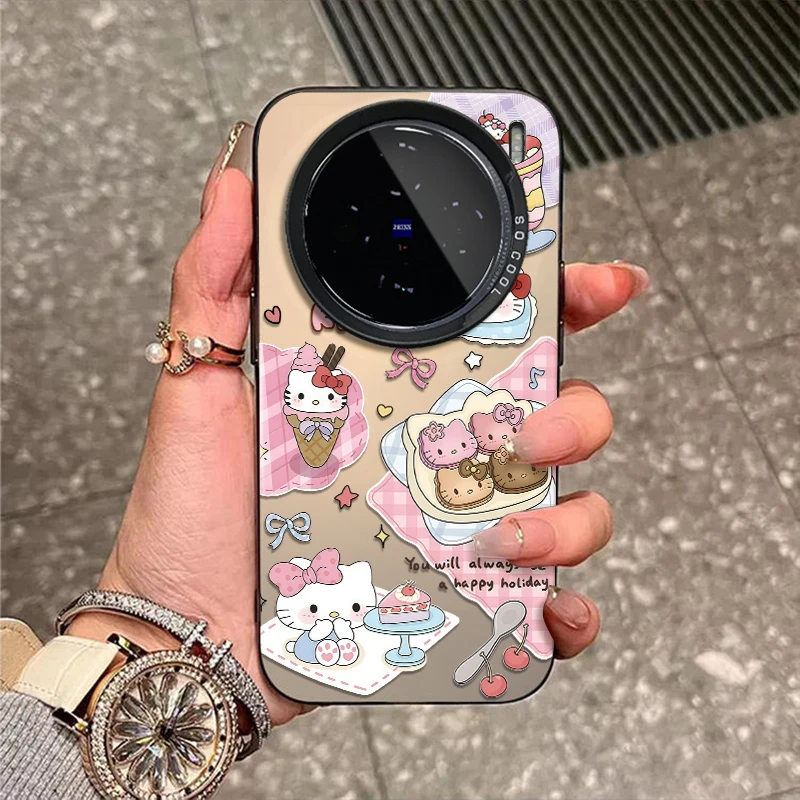 野炊KT猫适用vivox300手机壳x200新款x100磨砂x90防摔x80彩银外壳