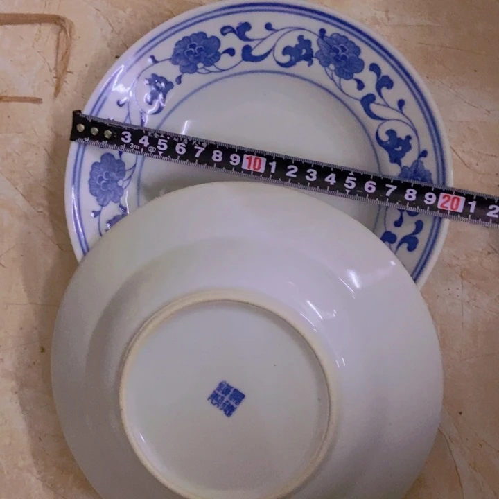 摆件2个20厘米芙蓉花深盘