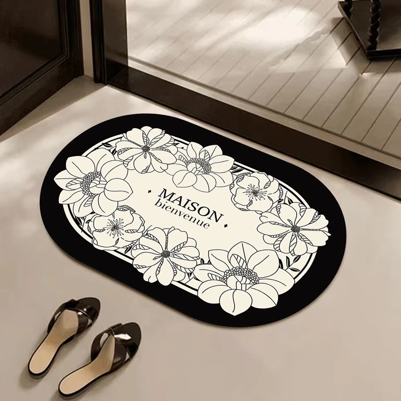 小香风软硅藻泥吸水浴室地垫卫生间洗澡防滑洗手间厕所门口脚垫子