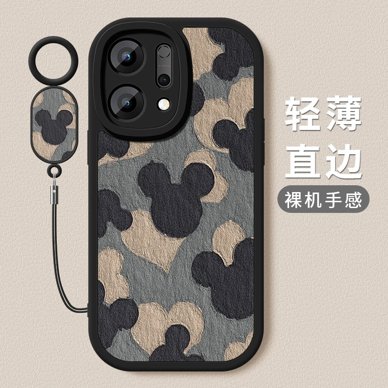 爱心米奇适用opporeno14手机壳新款Reno14pro小羊皮软硅胶保护套