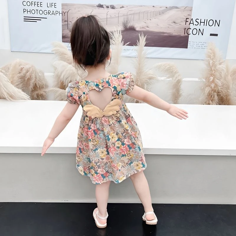 女宝宝碎花连衣裙2023新款女童网红洋气公主裙女童夏装裙子