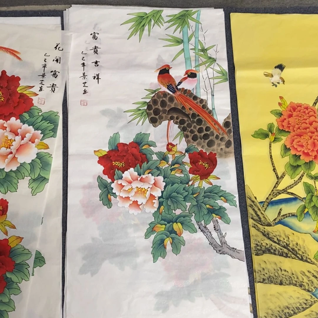 国画尺寸100✖️50三尺工笔手绘画