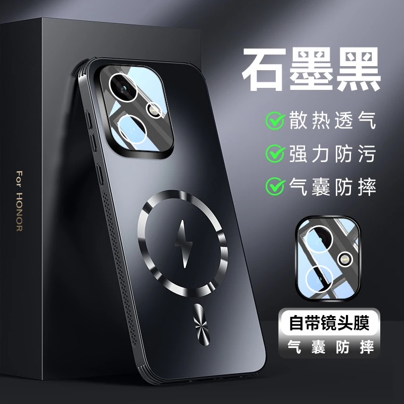 适用于荣耀400pro手机壳透气散热磁吸磨砂荣耀400镜头全包防摔壳