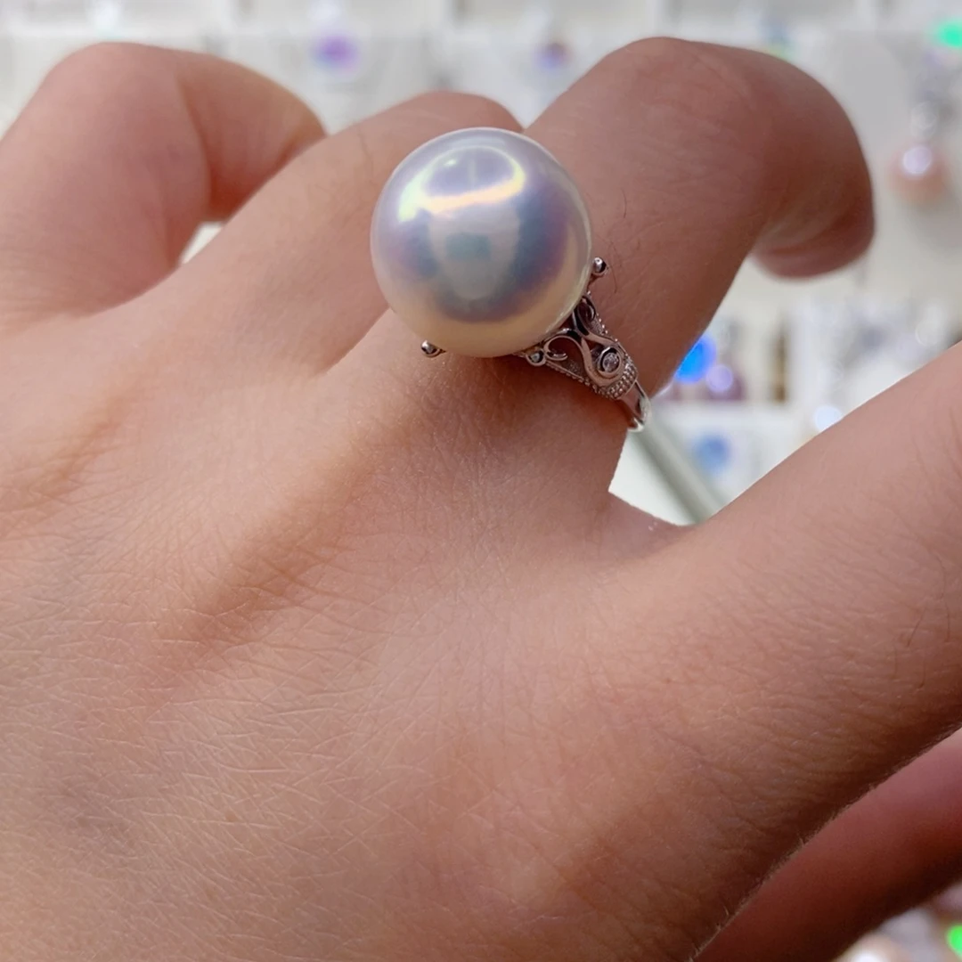 戒指银S925镶嵌淡水珍珠妙***鞋