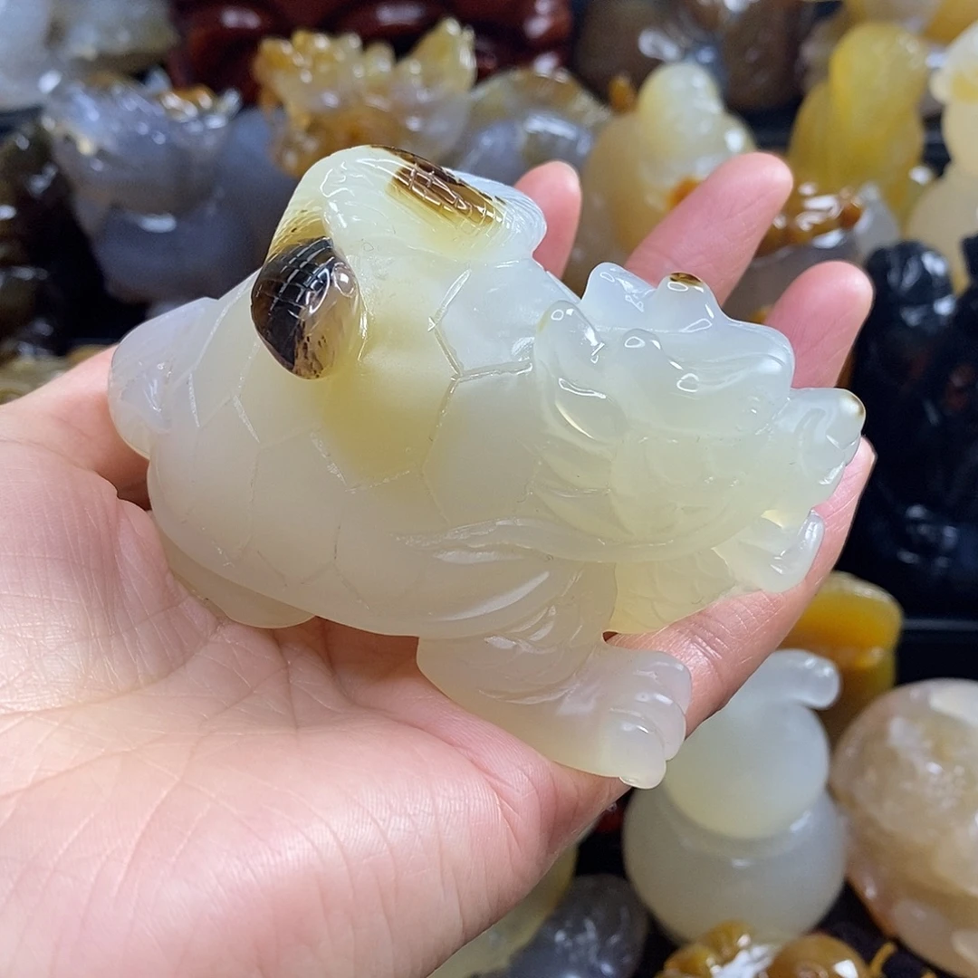 遇***真玛瑙/玉髓未镶嵌手把件