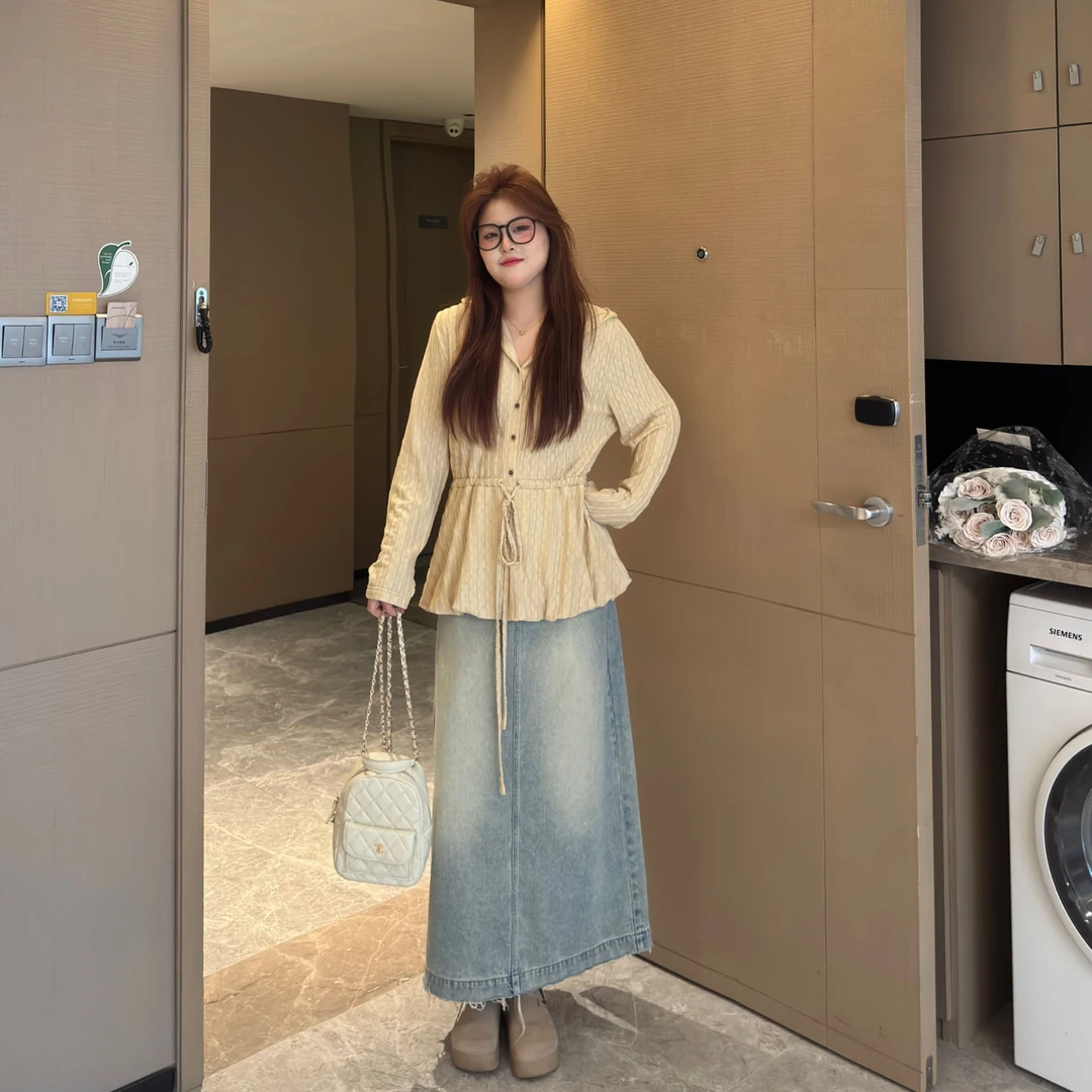 芋圆&南岛风大码女装设计感针织衫女春秋胖mm显瘦休闲上衣ZYY1464