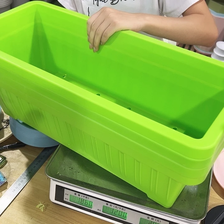 微瑕竖纹菜盆长55宽25高17绿色无托4只