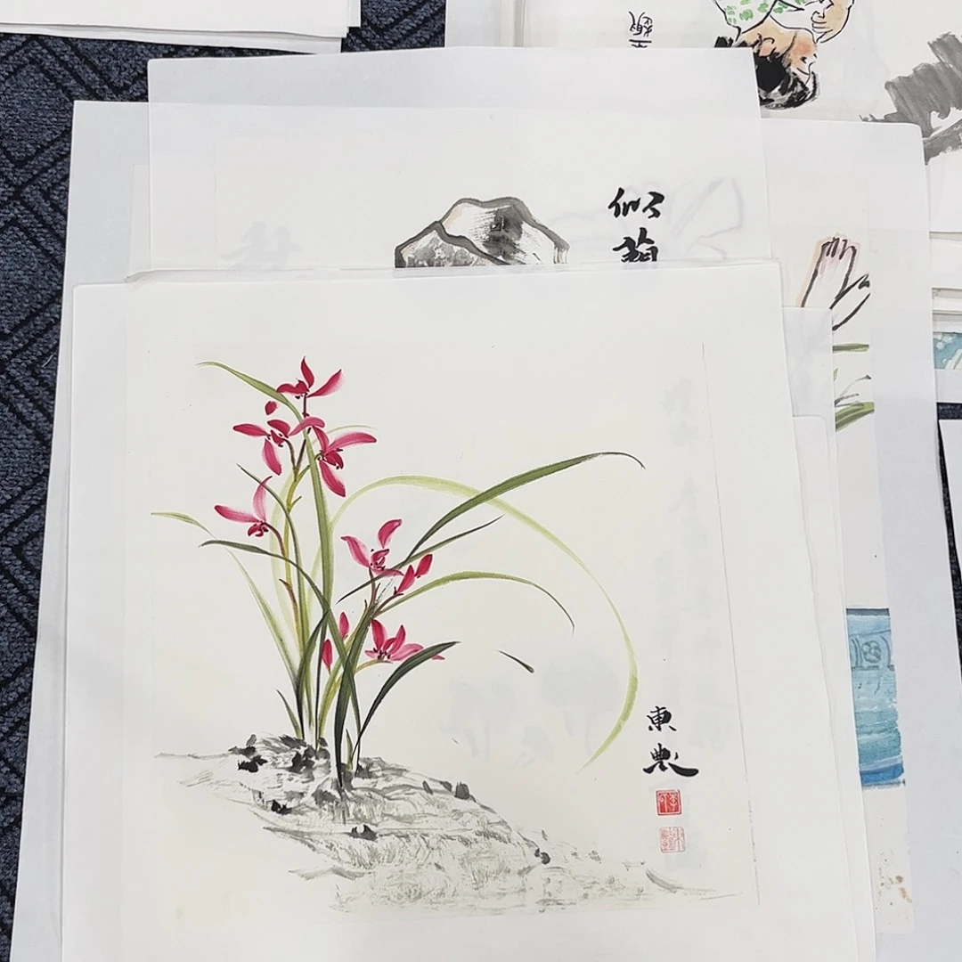 国画李东默老师三尺斗方花鸟奇