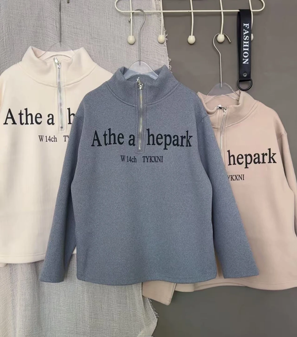 【现货】WY-52019三色休闲加绒加厚潮版高品质休闲百搭卫衣印花韩版