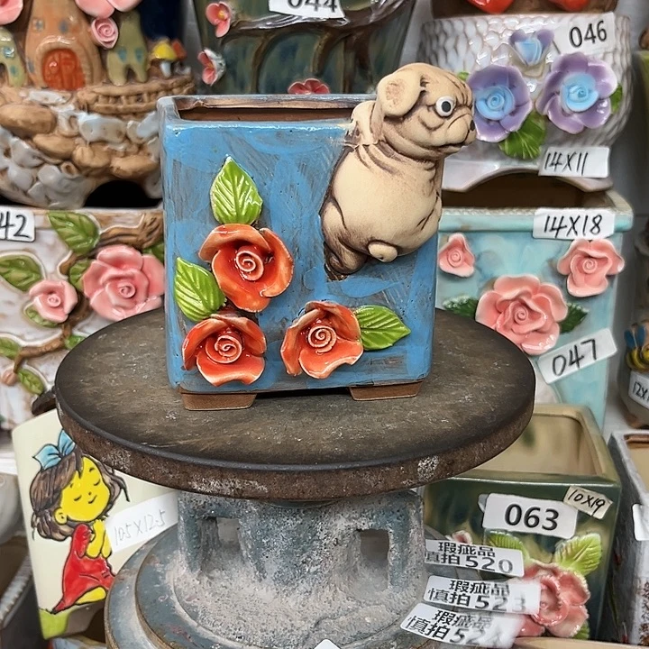 紫砂花盆粗陶材质多肉花盆