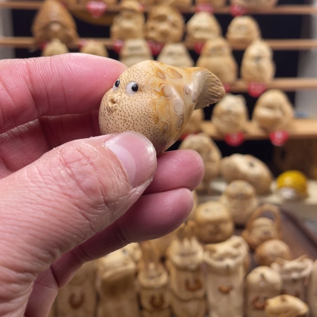@***@竹竹根雕小鱼手把件