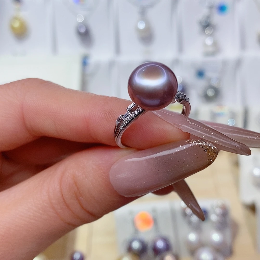 淡水珍珠戒指银S925镶嵌