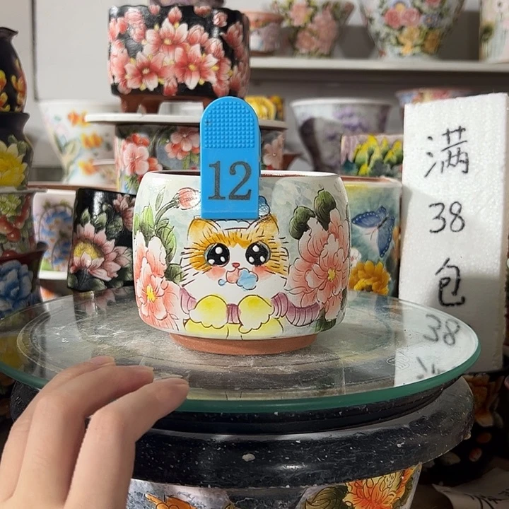 景德镇手绘花盆幸运花盆