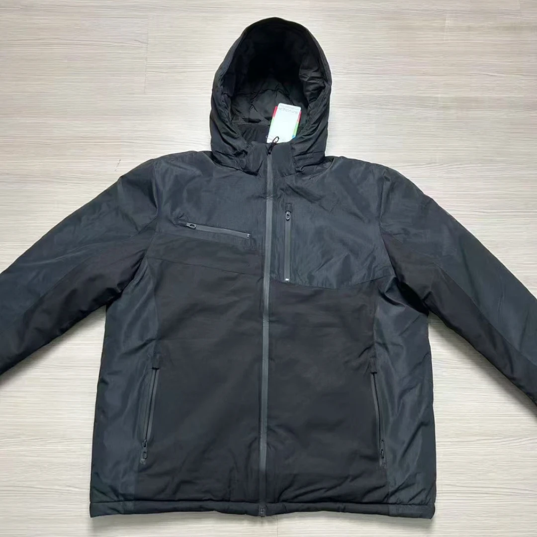 秋冬户外拼色冲锋棉服防风外套带可拆卸帽子