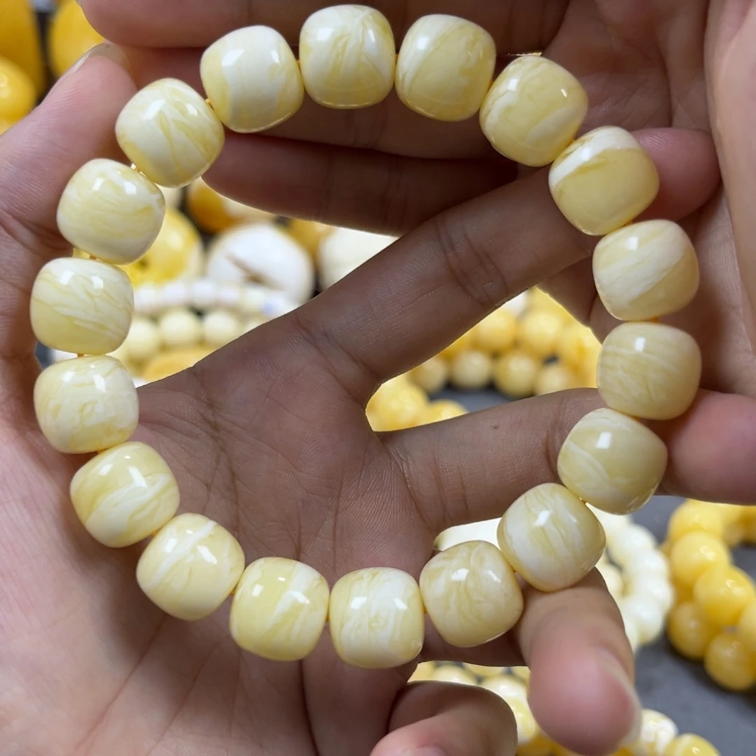 琥珀未镶嵌手串同料老邢手串13mm