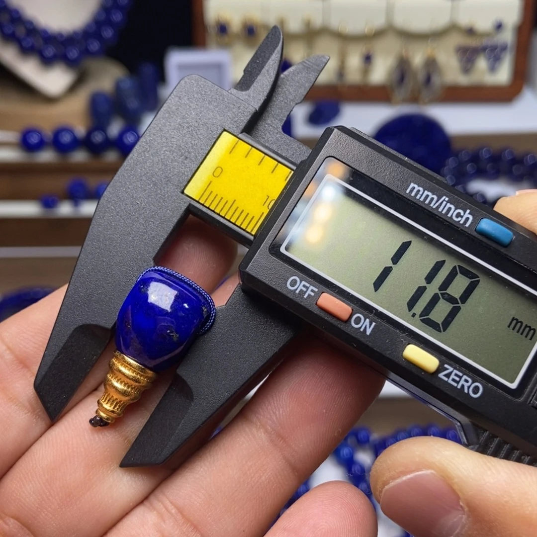 青金石银S925镀金镶嵌高品 老矿 分体三通