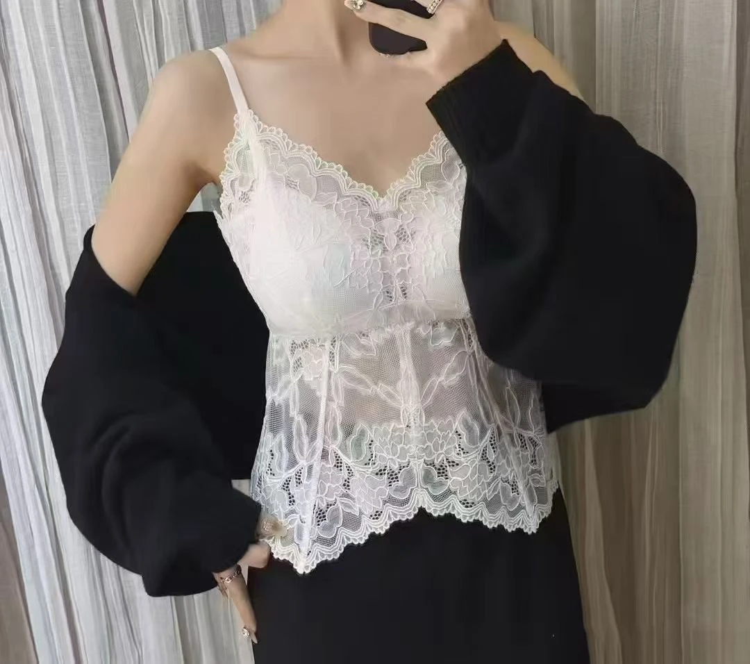 吊带修身型轻职风宽松型静奢风防走光背心打底性感内搭美背