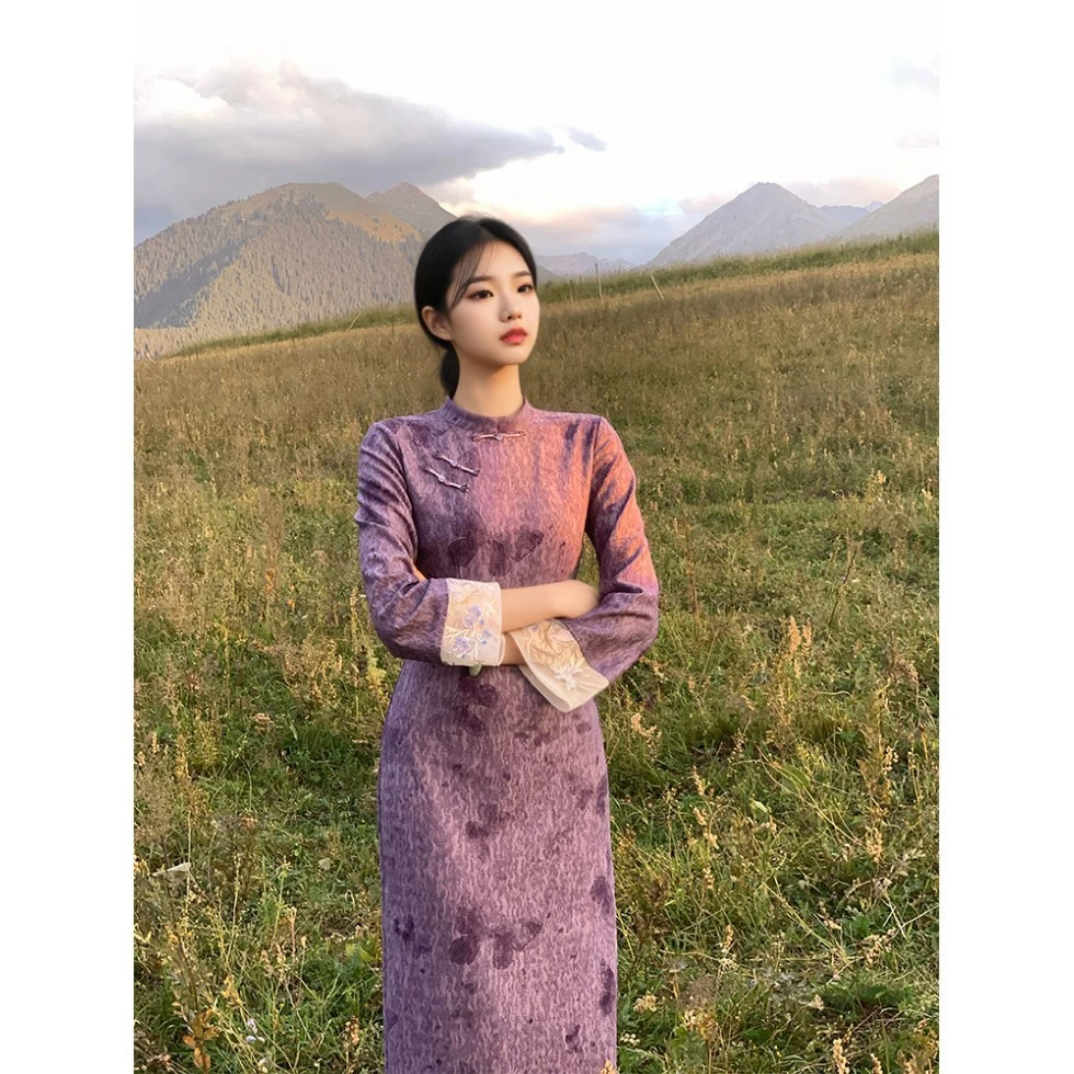 画报夫人新中式国风【江烟泠】民国风旗袍连衣裙女千金感气质长裙