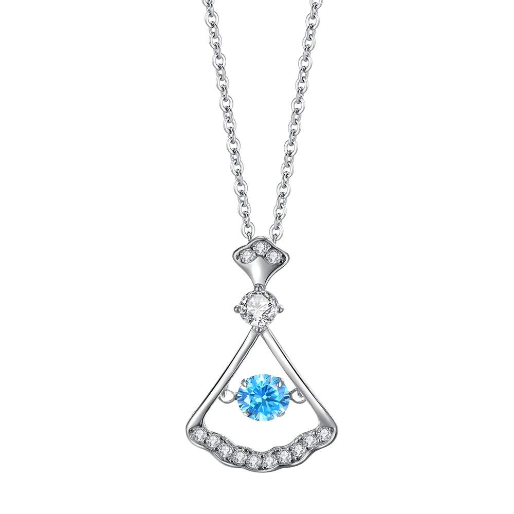 坠链均925银 灵动小裙子项链扇形灵动高级感吊坠女韩版小众项链