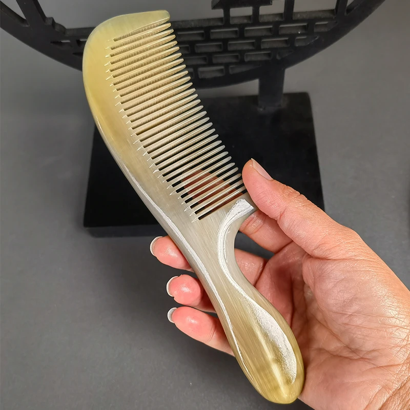 牛角梳正宗真牛角梳子女士专用纯牛角顺发梳子直发梳厚上等牛角梳