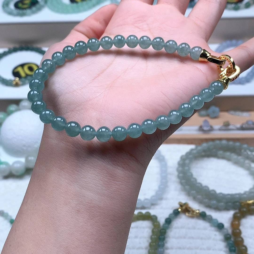 翡翠未镶嵌手串卡6