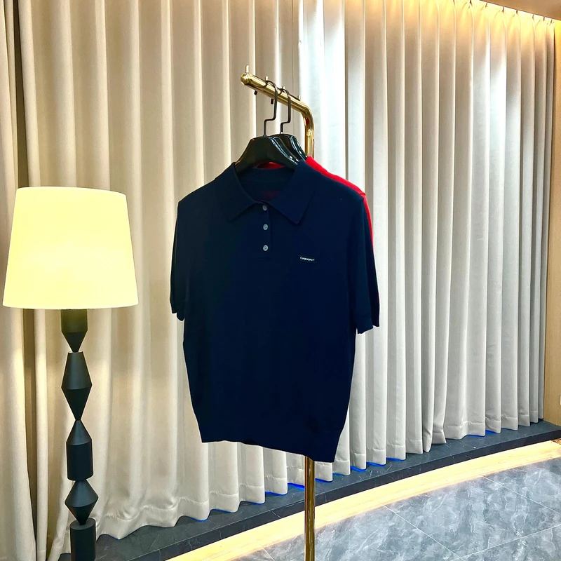 2025夏款Polo休闲风薄款女士针织短袖时尚百搭上衣GK-151