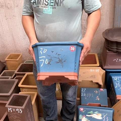 紫砂花盆手工艺品