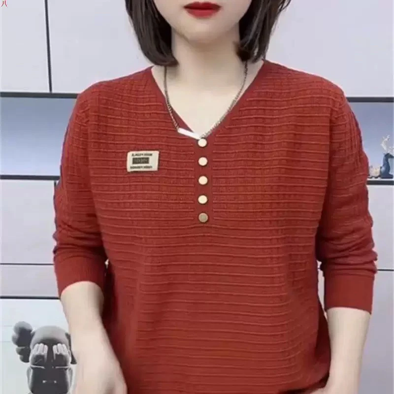 内搭针织衫时尚女装洋气长袖春秋百搭上衣V领显时上衣显瘦打底衫