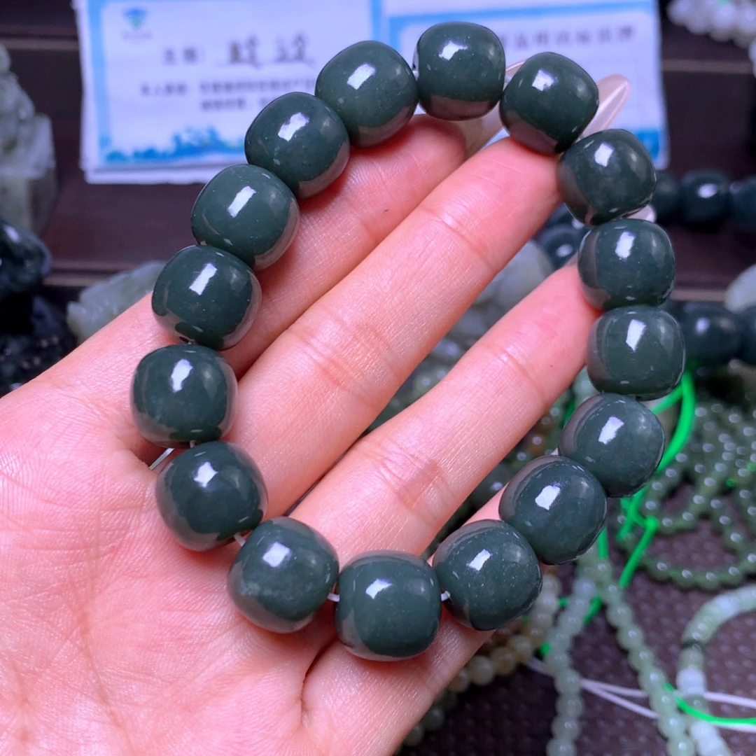 和田玉未镶嵌手串卡14