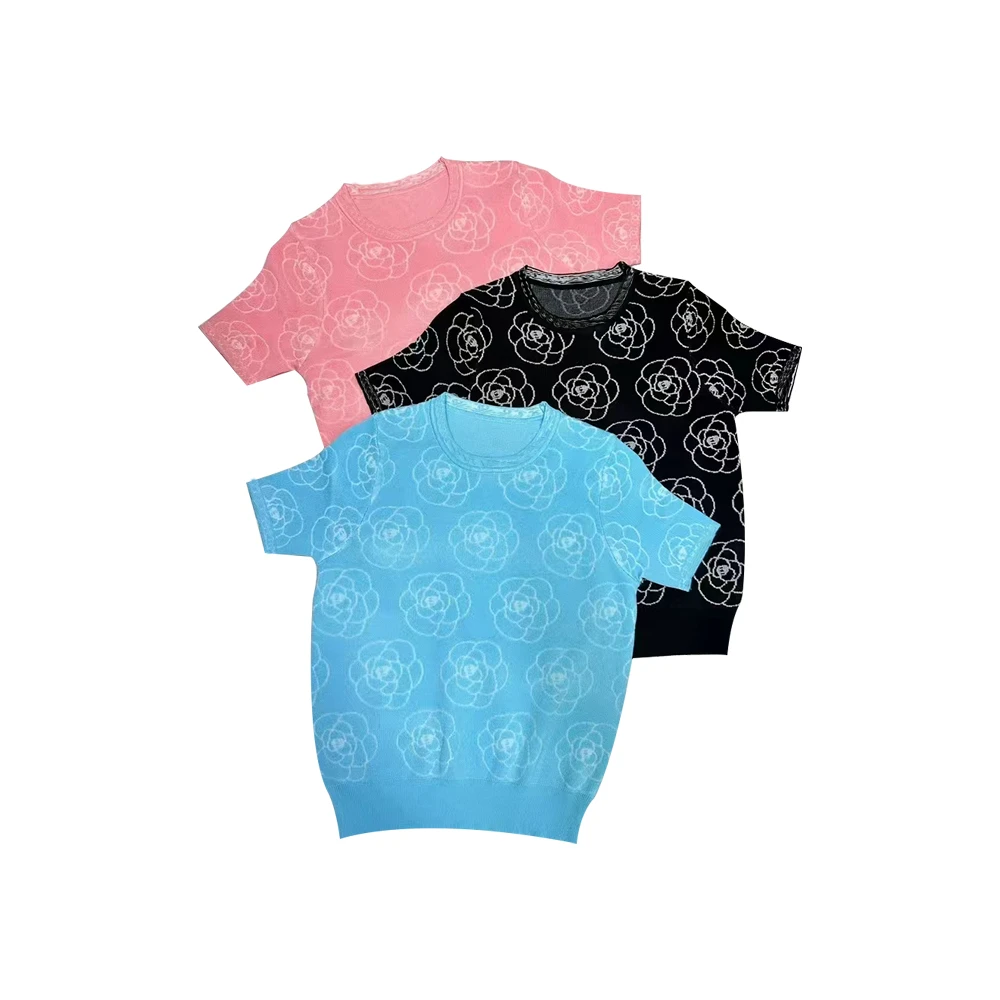 2025wj欧洲站小众设计师潮牌时尚夏季圆领宽松女装#6390