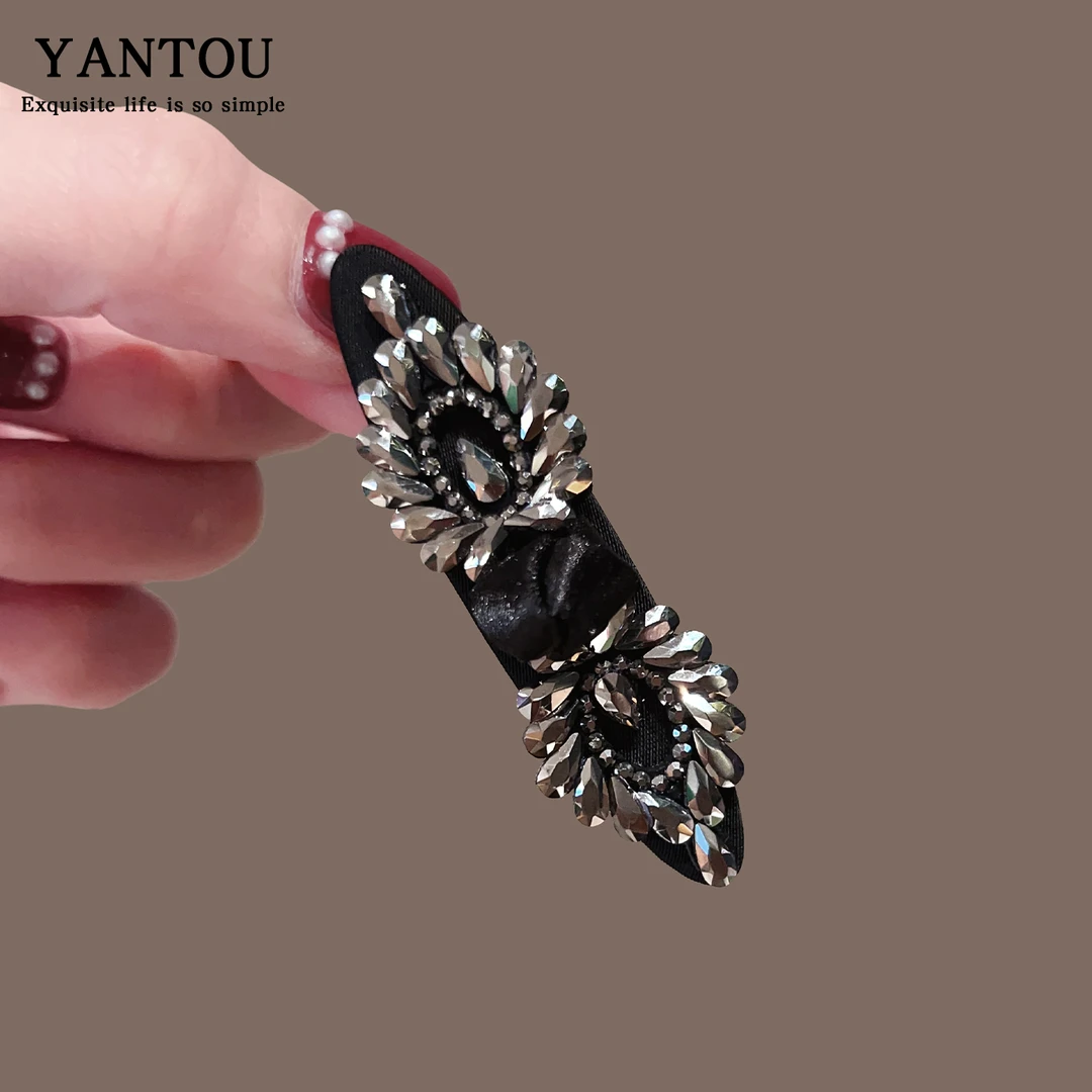 发饰发夹女网红编发边夹前额刘海碎发侧边发卡水钻鸭嘴夹子头饰