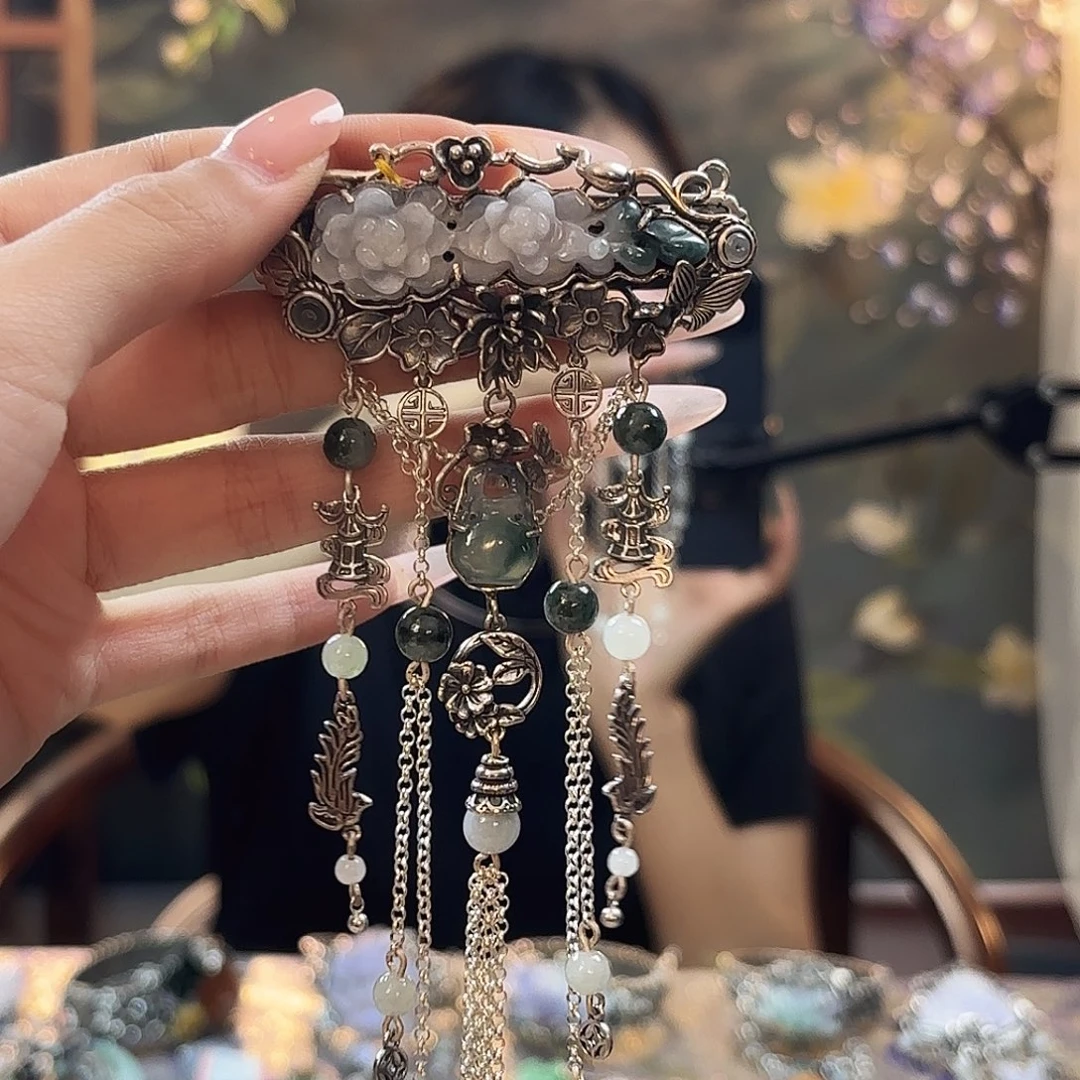 翡翠银S925镶嵌颈饰