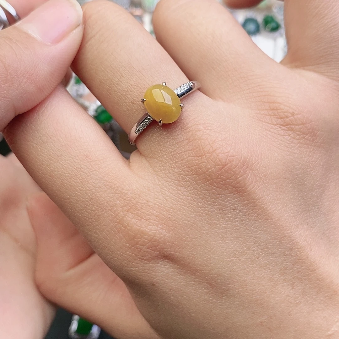 翡翠银S925镶嵌戒指